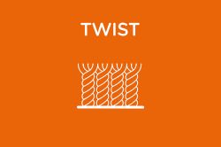 Cross section of twist pile carpet yarns